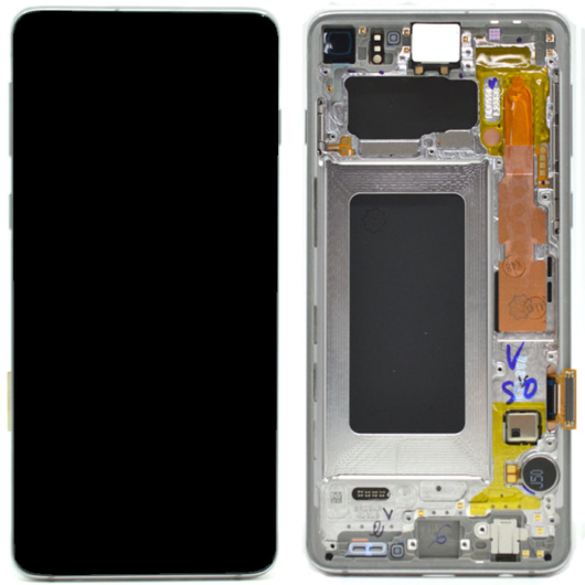 Samsung SM-G973 Galaxy S10 LCD kijelző / képernyő + érintő - ezüst