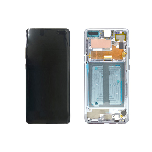 Samsung SM-G977 Galaxy S10 5G LCD kijelző / képernyő + érintőképernyő -Crown Silver