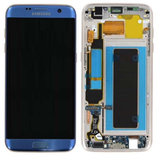 Samsung SM-G935F Galaxy S7 Edge LCD kijelző / képernyő + érintőképernyő - Coral kék