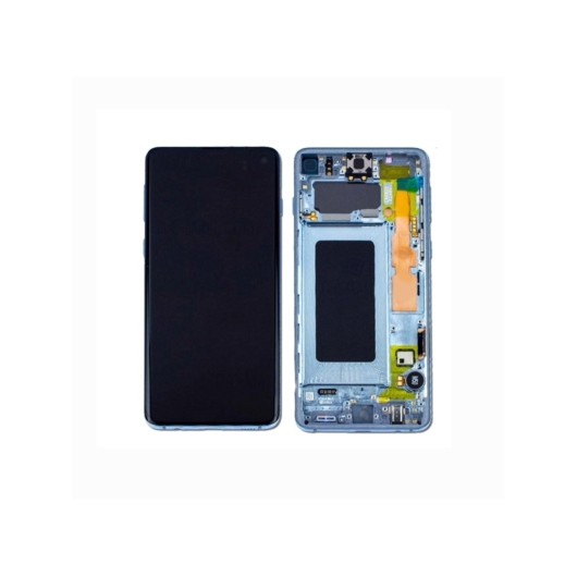 Samsung SM-G975 Galaxy S10 + / S10 Plus LCD kijelző / képernyő + érintőképernyő - prizma kék