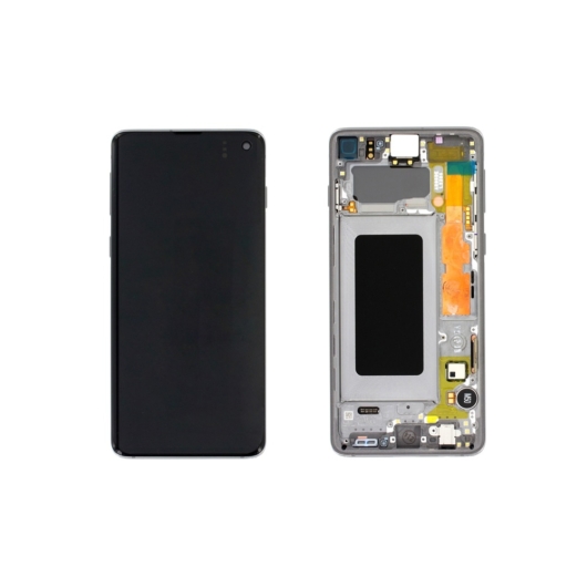 Samsung SM-G973 Galaxy S10 LCD kijelző / képernyő + érintőképernyő - prizma fekete