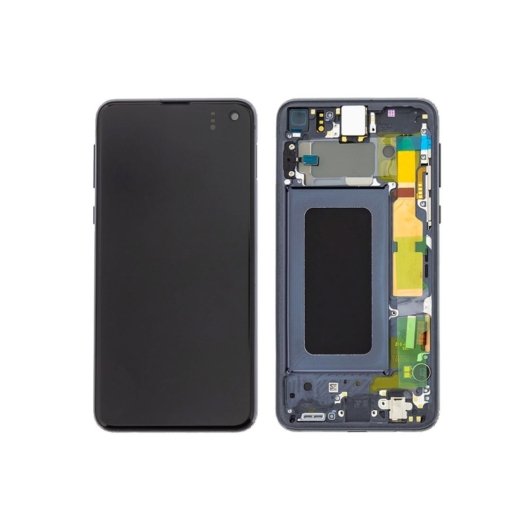 Samsung SM-G970 Galaxy S10E LCD kijelző / képernyő + érintőképernyő - prizma fekete