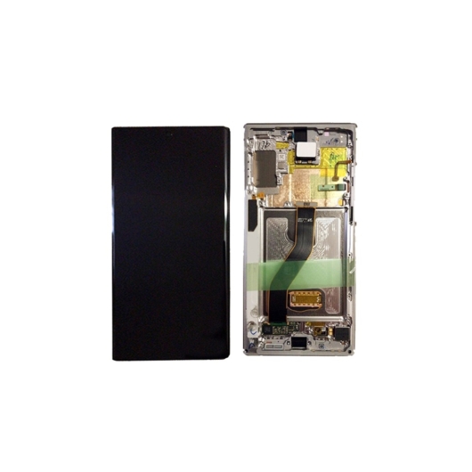 Samsung SM-N970 Galaxy Note 10 LCD kijelző / képernyő + érintőképernyő - Aura Glow / Ezüst