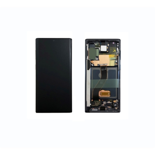 Samsung SM-N970 Galaxy Note 10 LCD kijelző / képernyő + érintőképernyő - Aura fekete