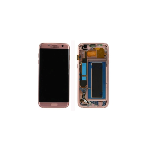 Samsung SM-G935F Galaxy S7 Edge LCD kijelző / képernyő + érintőképernyő - rózsaszínű arany